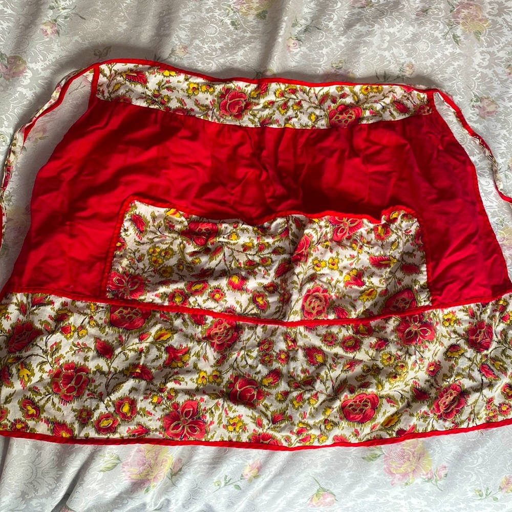 Red vintage apron